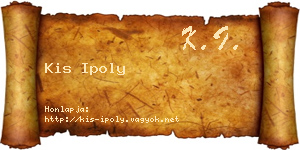 Kis Ipoly névjegykártya